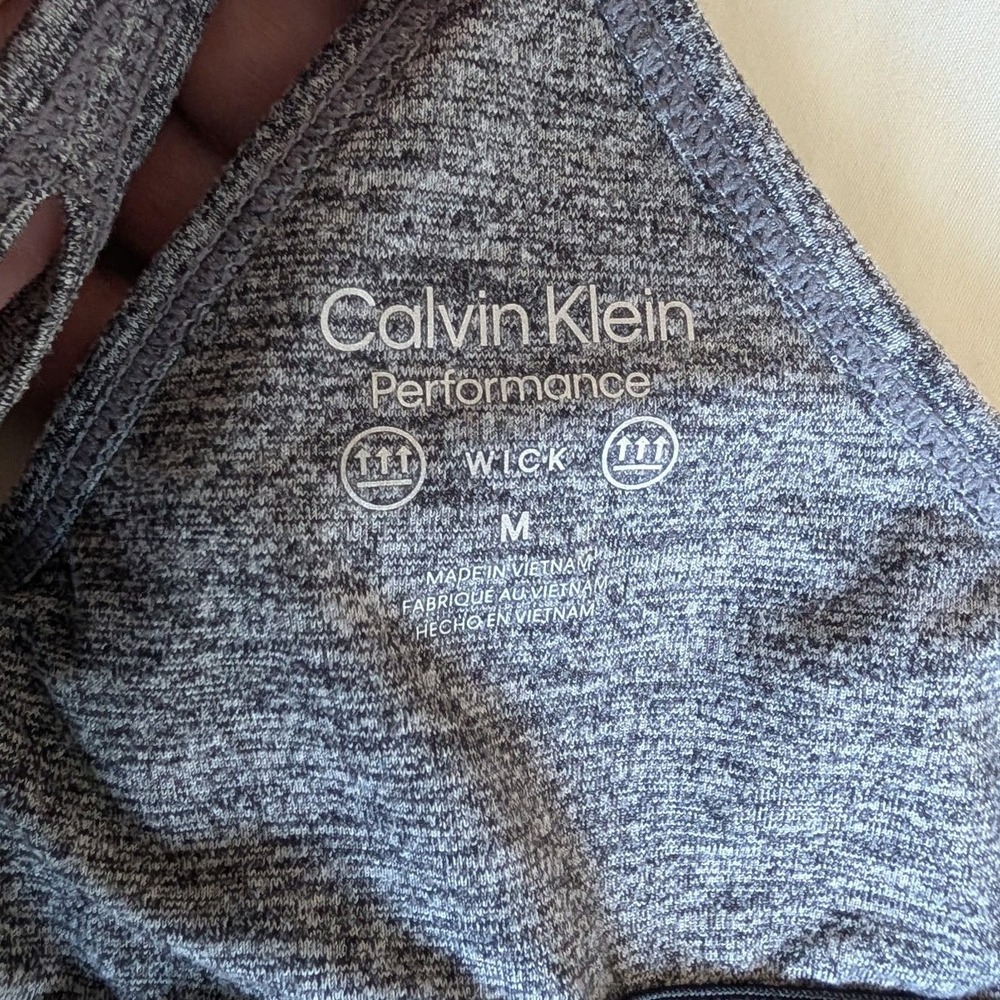 Calvin Klein Performance Womens Heather Grey Y-Back Shelf Bra Tank dress Size M - Picture 4 of 5